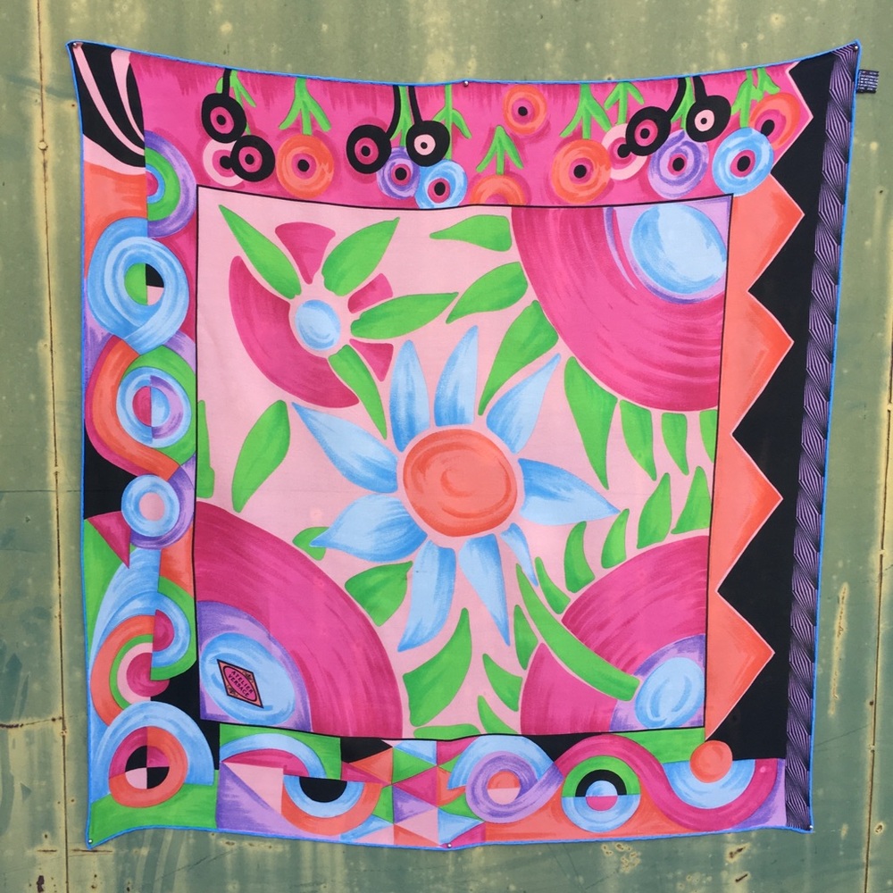 VIntage 80’s *Atelier Versace* Floral Silk Scarf